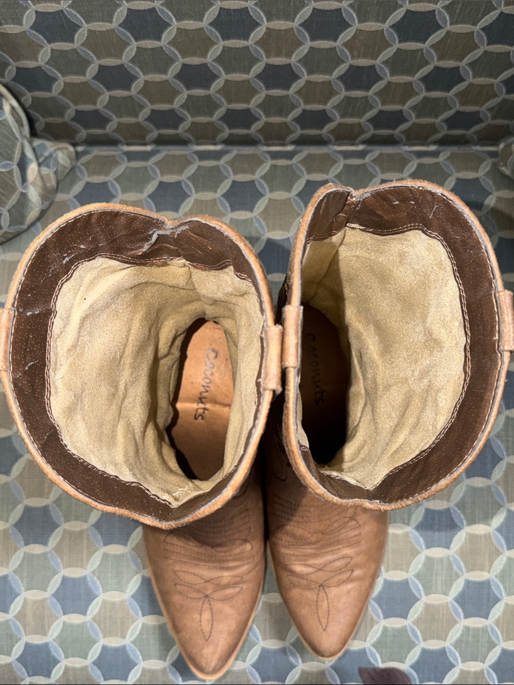 Women’s 10M Tan Embroidered Western Cowgirl Boots - Picture 7 of 10